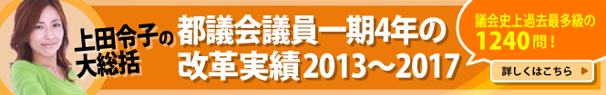 上田令子の都議会議員一期4年の改革実績2013～2017