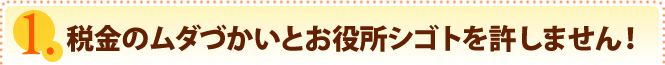 税金のムダづかいとお役所シゴトを許しません！